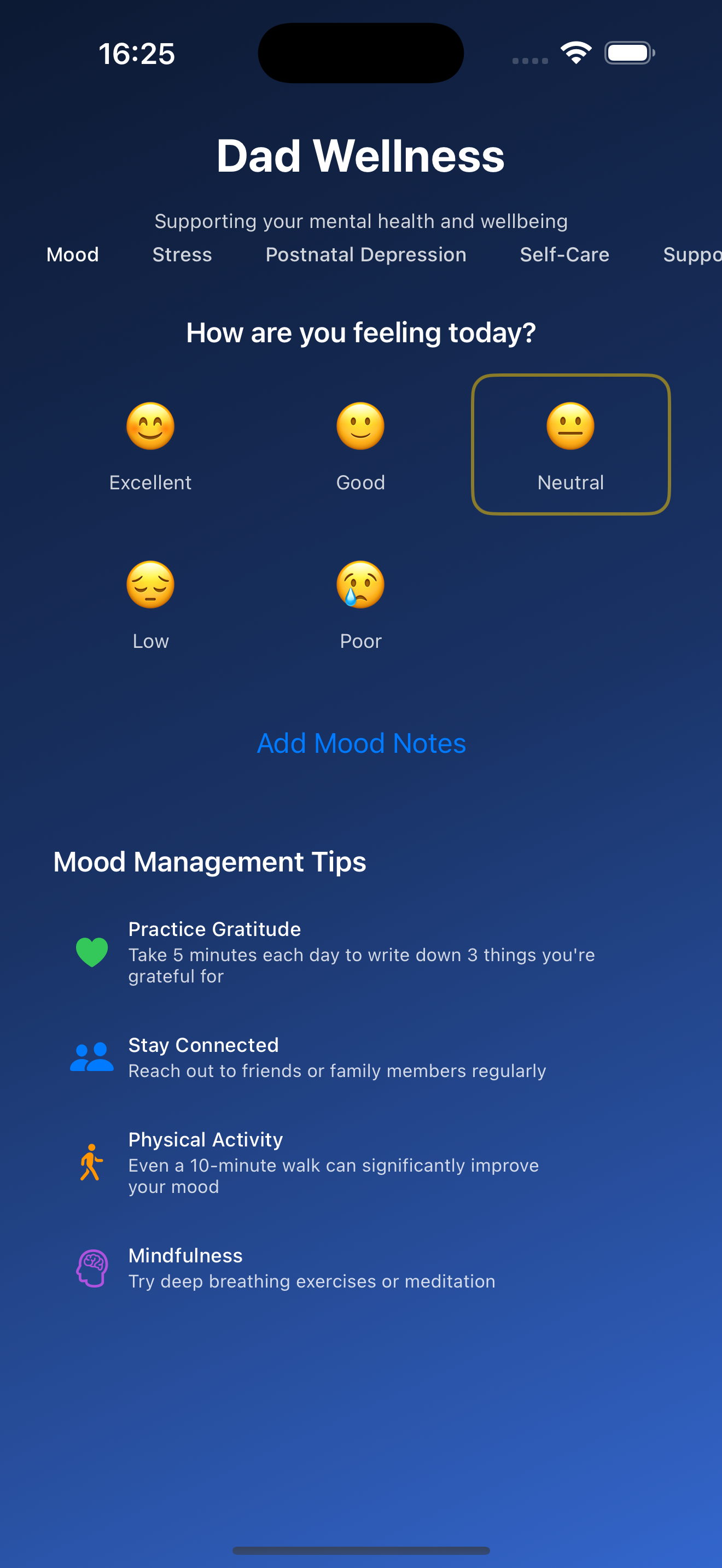 TinySteps Dad Wellness Screenshot